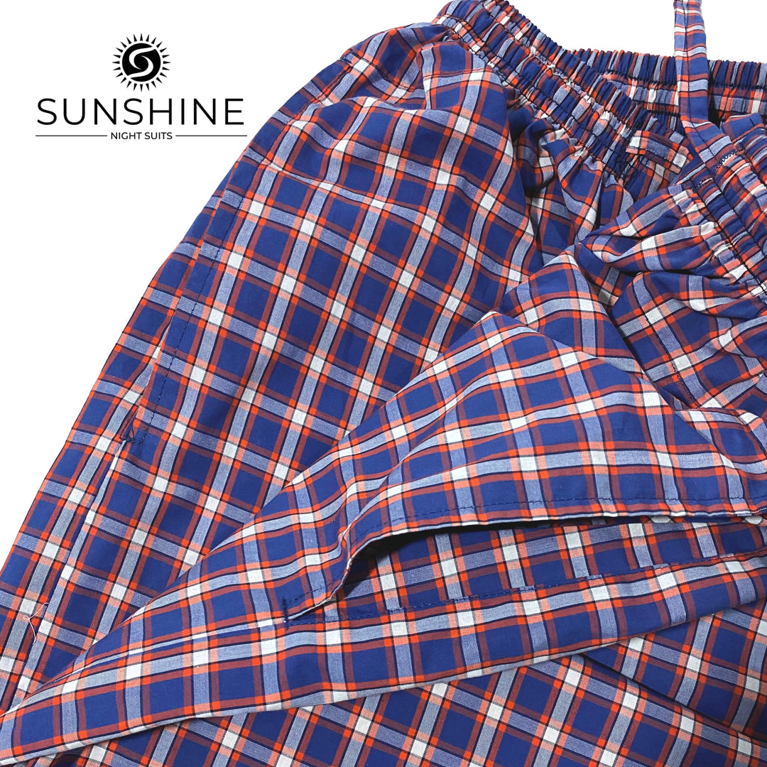 Indigo Blue Check 100% Cotton Trousers MCT-17