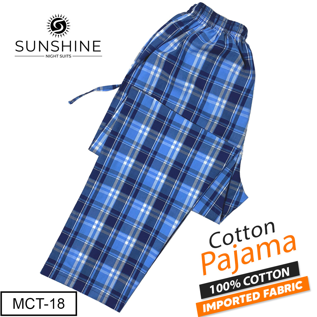Ice Blue Check 100% Cotton Trousers MCT-18