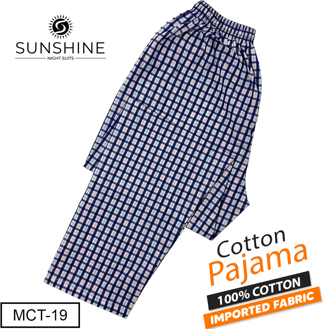 Frosty Blue Check 100% Cotton Trousers MCT-19