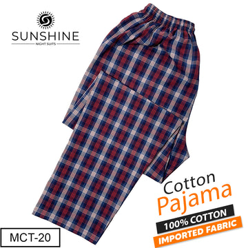 Blue Red Check 100% Cotton Trousers MCT-20