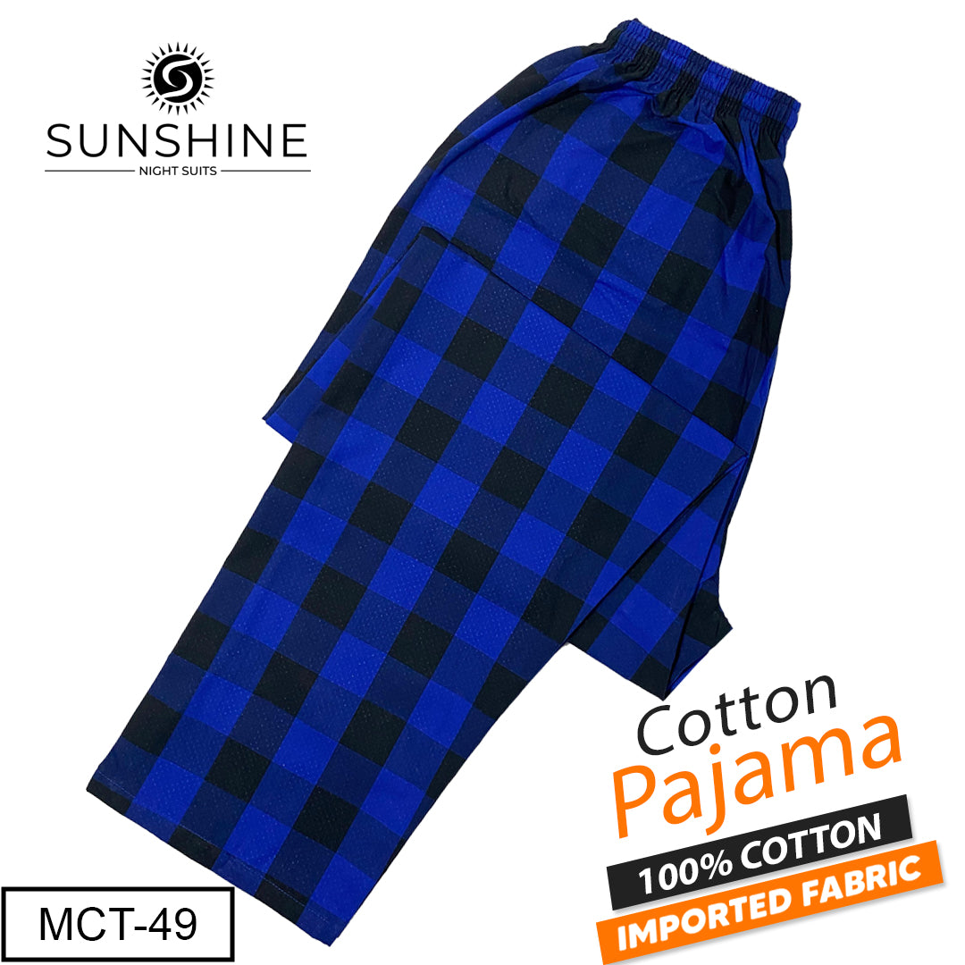 Black Blue Check 100% Cotton Trousers MCT-49