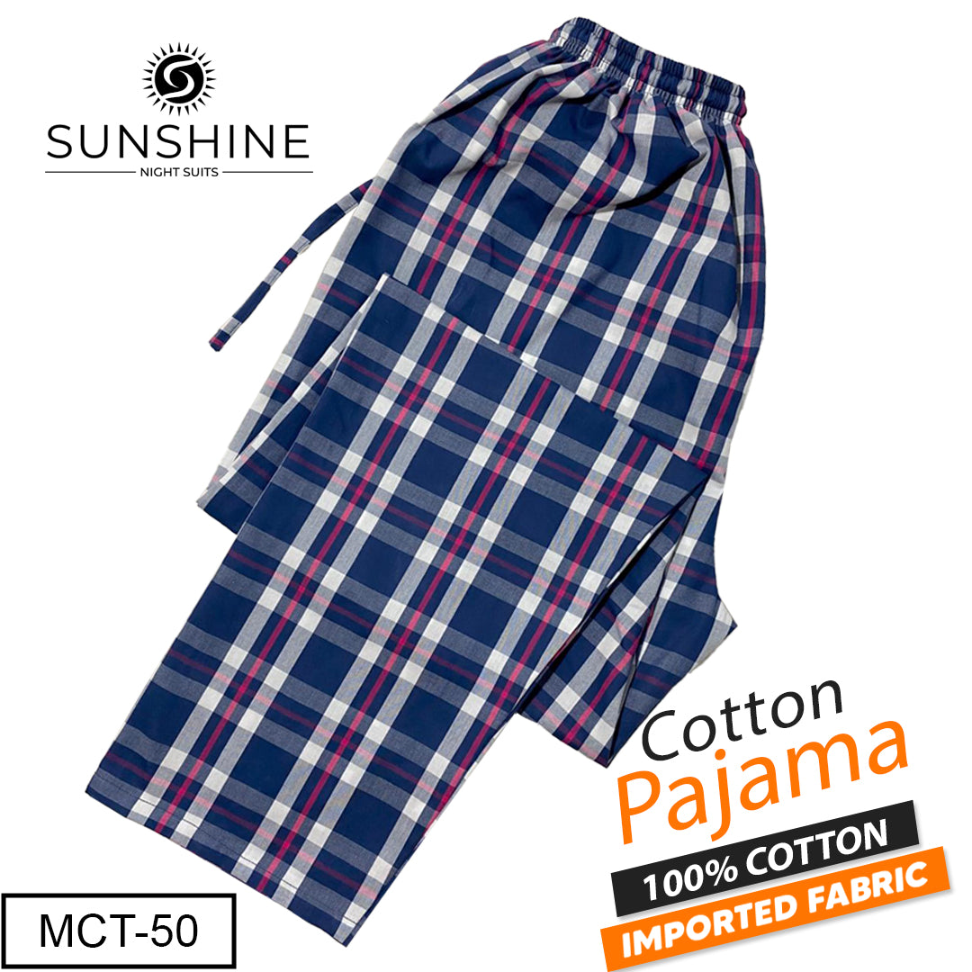 Harbor Blue Check 100% Cotton Trousers (MCT-50) – Stylish men’s trousers made from soft, breathable pure cotton fabric featuring a refined harbor blue check pattern for a classy and comfortable everyday look.