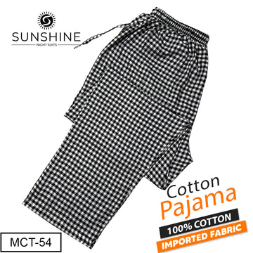 Black White Check 100% Cotton Trousers – MCT-54