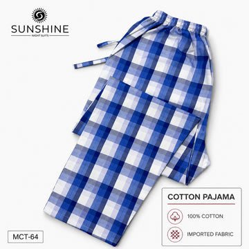 Sapphire Blue Check 100% Cotton Trousers – MCT-64