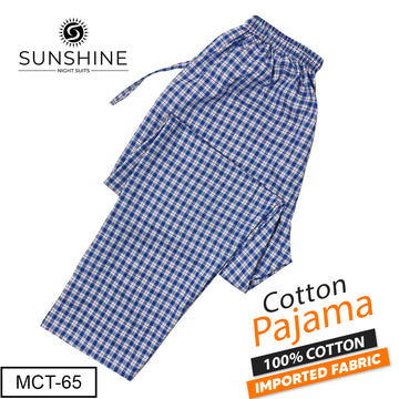 French Blue Check 100% Cotton Trousers MCT-65