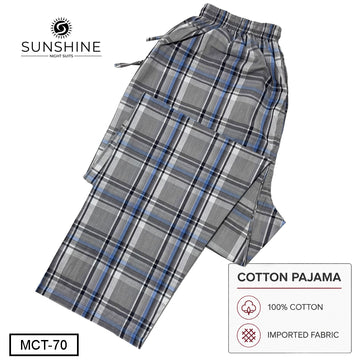 Slate Blue Check 100% Cotton Trousers – MCT-70