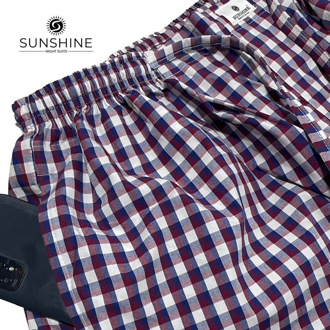 Crimson Blue Check 100% Cotton Trousers – MCT-71