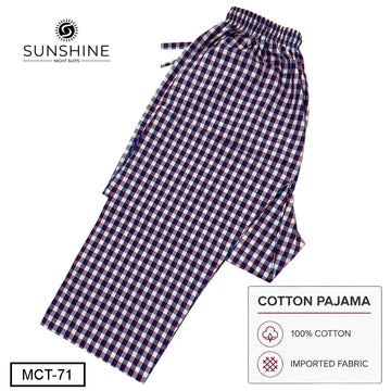 Crimson Blue Check 100% Cotton Trousers – MCT-71