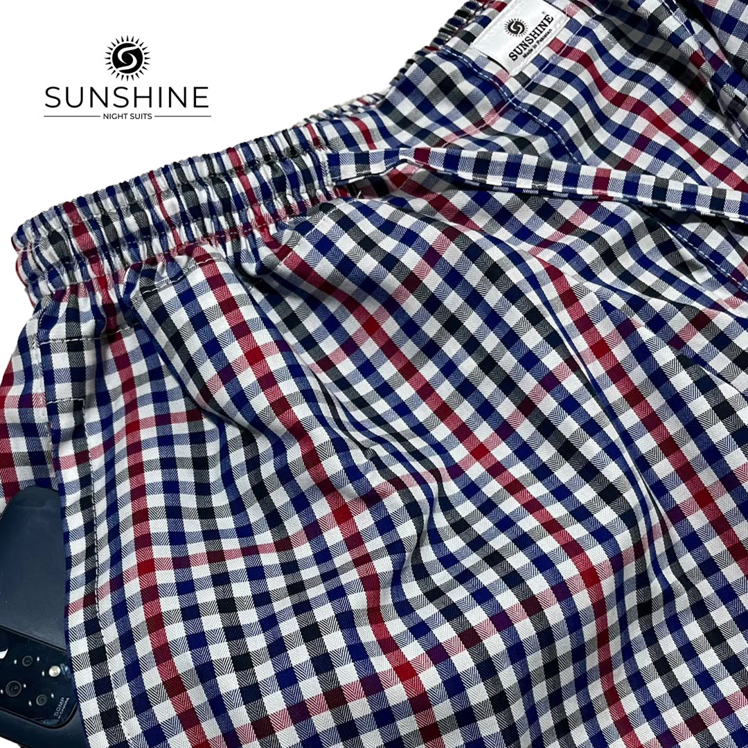 Tricolour Gingham 100% Cotton Trousers – MCT-72