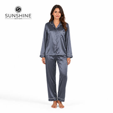 Malaysian Grey Silk Pajamas For Women