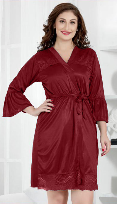 Maroon Silk Bridal Nighty 2001-A Set For women In Pakistan. Shop Now