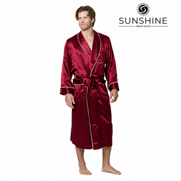 Maroon Silk Gown for Men