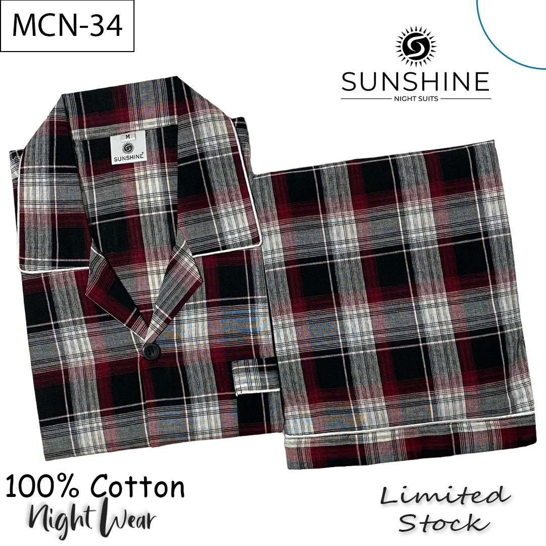 Blackish Check 100% Cotton Night Suit – MCN-34