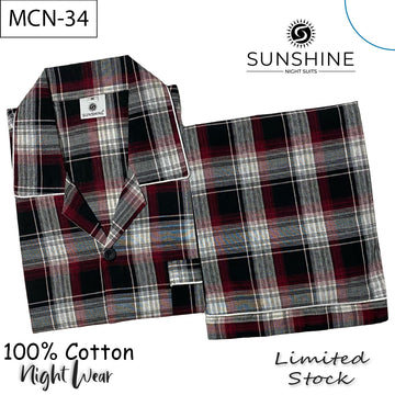 Blackish Check 100% Cotton Night Suit – MCN-34