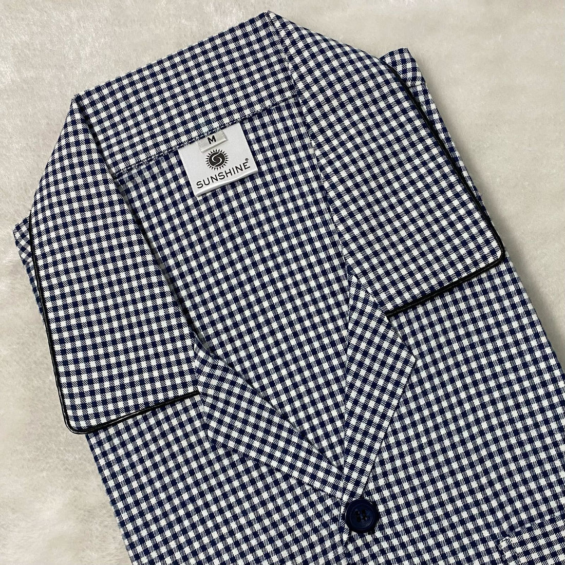 Black White Gingham Check 100% Cotton Night Suit – MCN-40