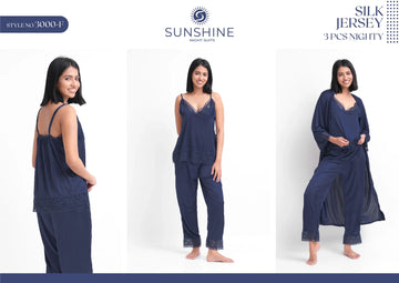 N-Blue Silk Jersey Nighty 3000-F Set For women In Pakistan. Shop Now