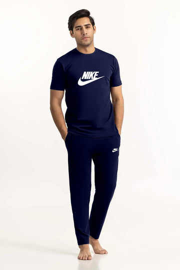 Navy Blue Nike Jersey Pajama Set for Men