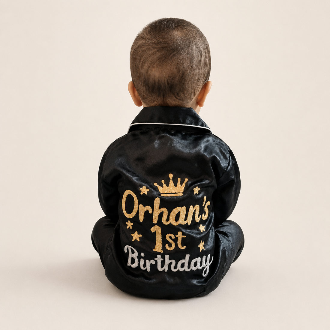 Birthday Boy Embroidered Silk Night Suit for Boys – BB01