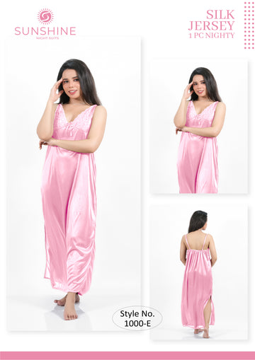 Pink 1Pc Bridal Nighty Set – 1000 – E