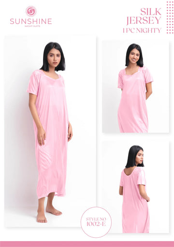 Pink Silk Jersey Nighty 1002-E Set For women In Pakistan. Shop Now