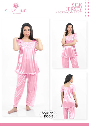 Pink Silk Jersey Pajama 2500-E