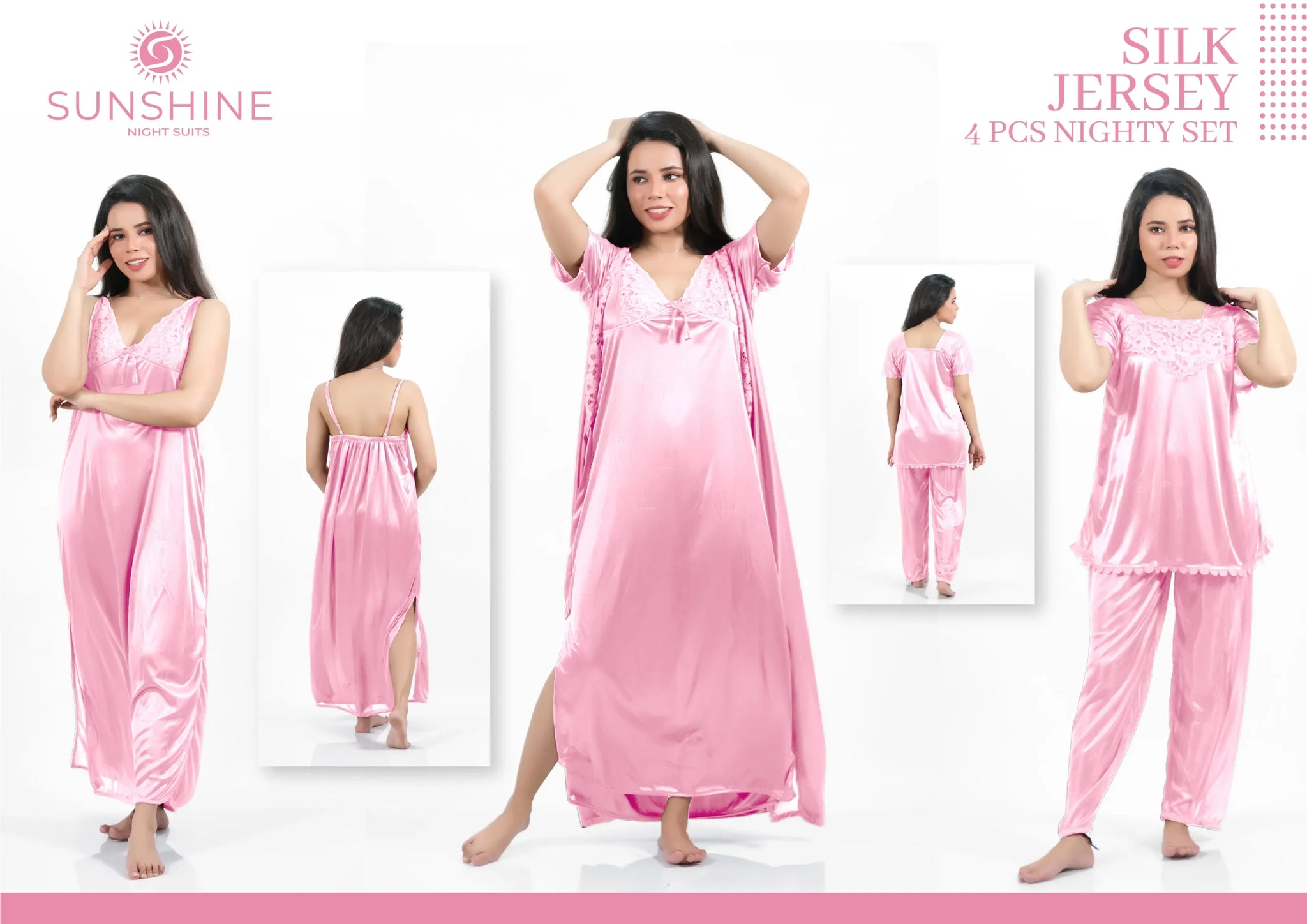 Pink Silk Nighty 4000-E