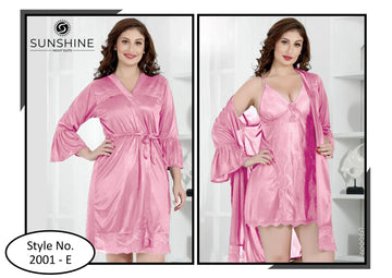 Pink Silk Nighty 2001-E Set For women In Pakistan. Shop Now