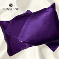 Luxurious Purple silk satin pillowcases with a glossy, elegant finish