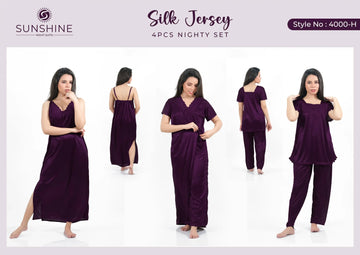 Purple Silk Nighty 4000-H Set For women In Pakistan. Shop Now