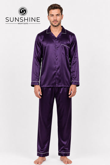Purple Silk Nightdress For Men