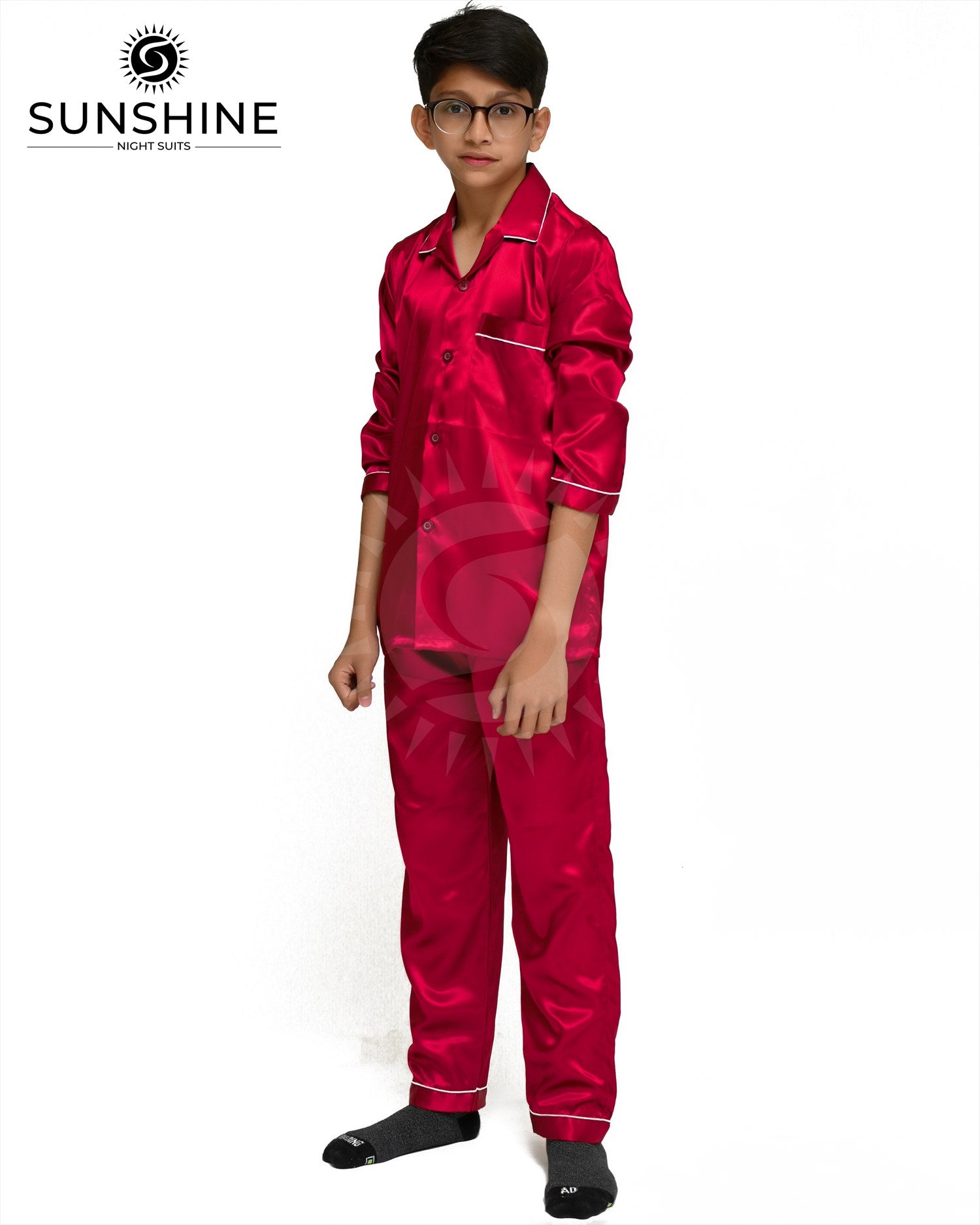 Red Silk Nightwear For Boys