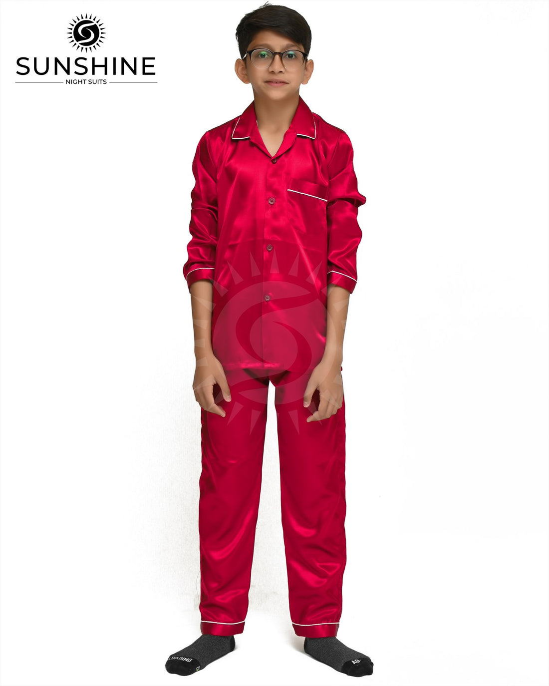 Red Silk Nightwear For Boys