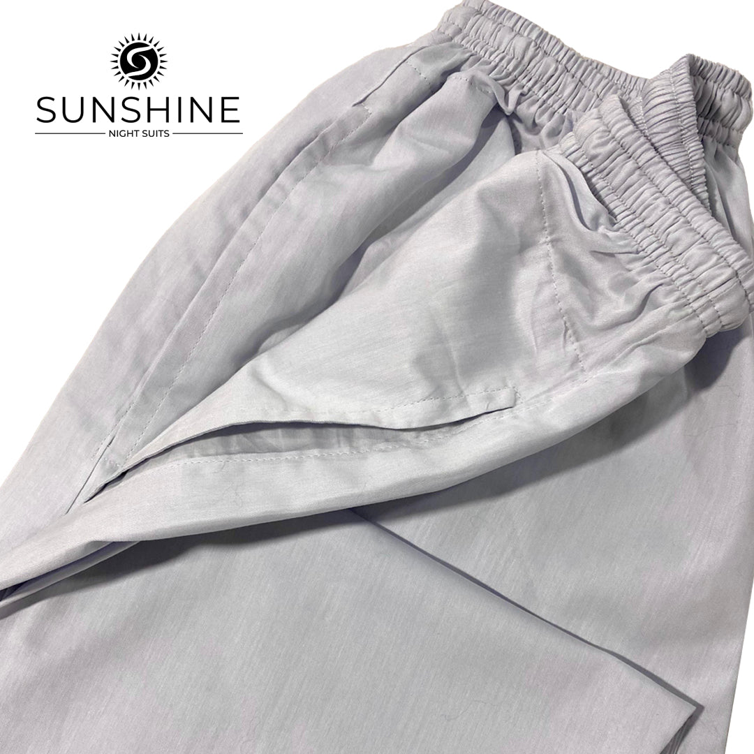 Silver Grey Plain 100% Cotton Trousers – MCT