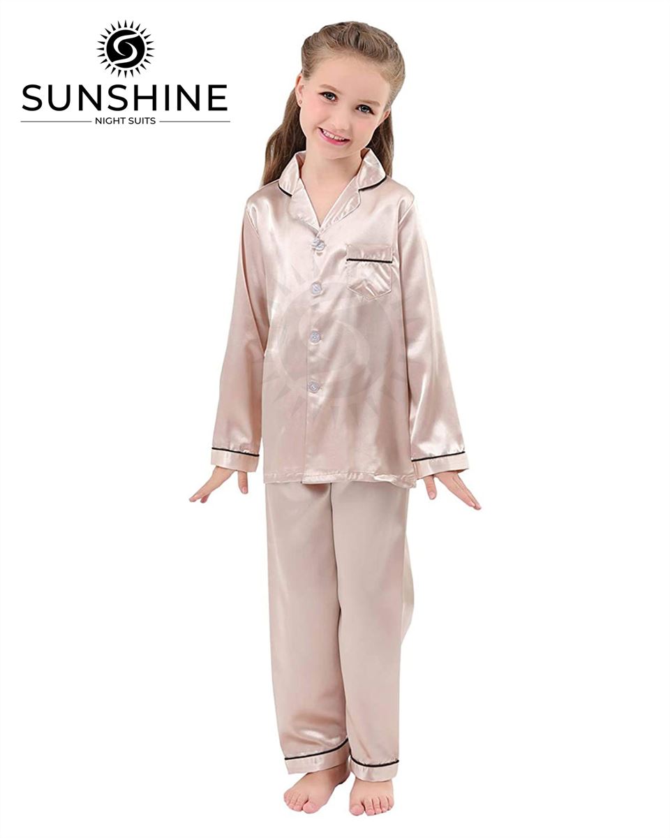 Skin Silk Pajamas Set For Girls