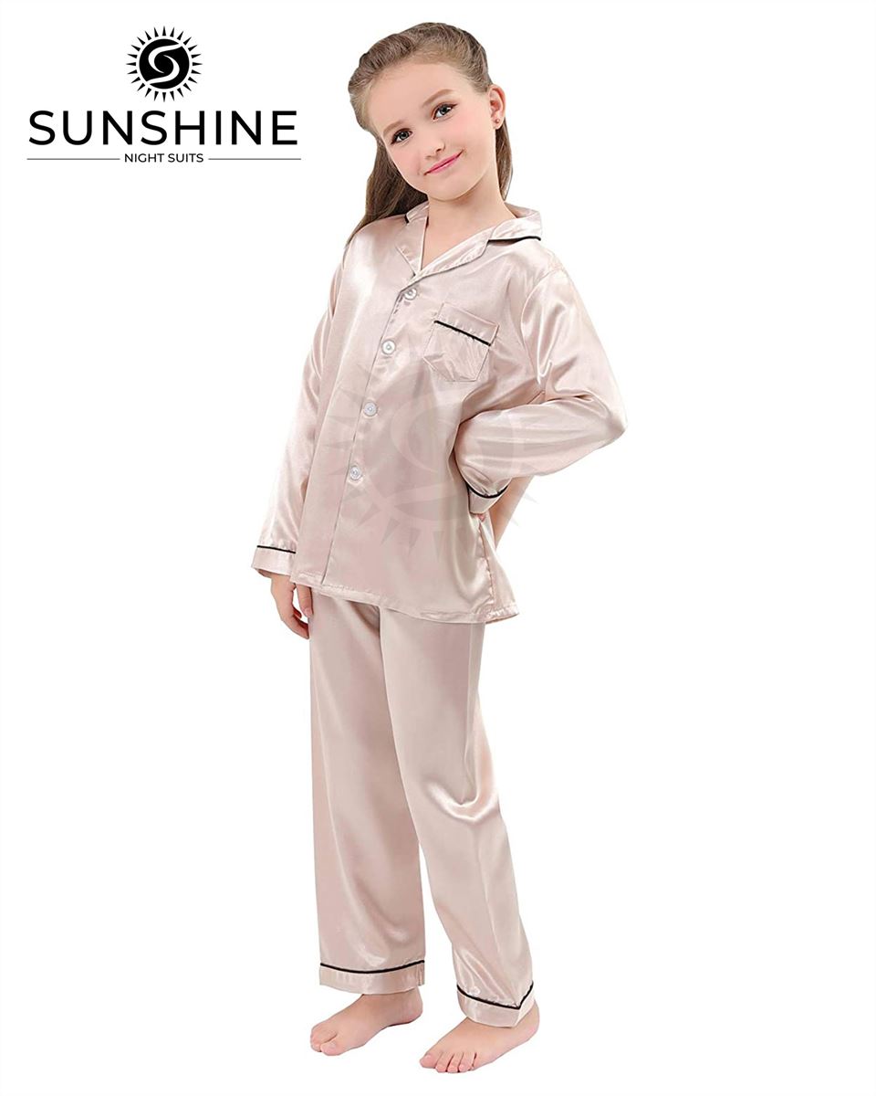 Skin Silk Pajamas Set For Girls