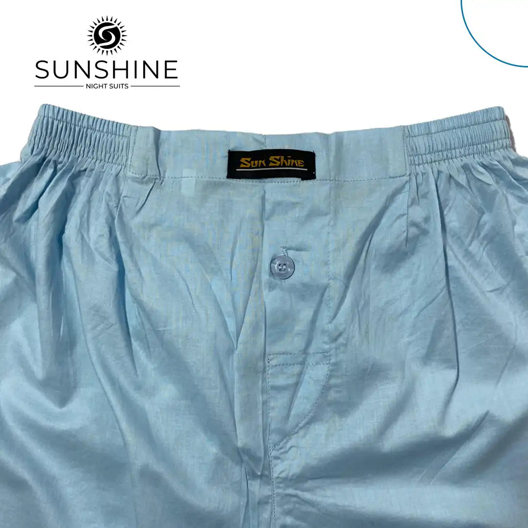 Sky Blue Cotton Boxer Shorts