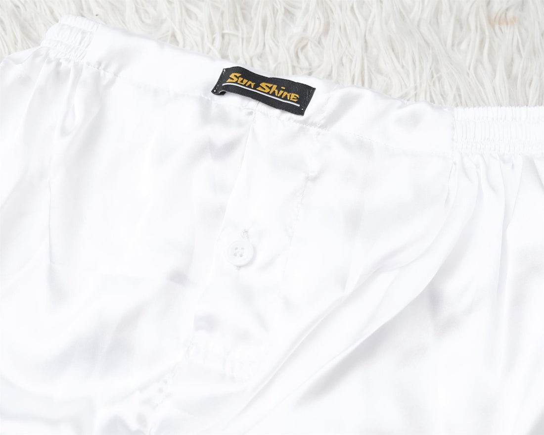 SILK BOXER SHORTS WHITE