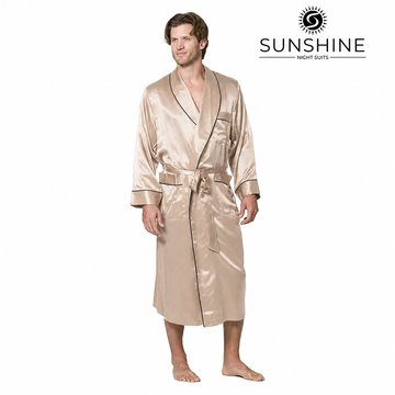 Light Golden Silk Gown for Men