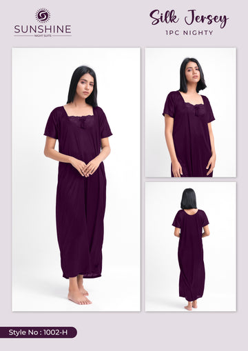 Purple Silk Nighty 1001-H