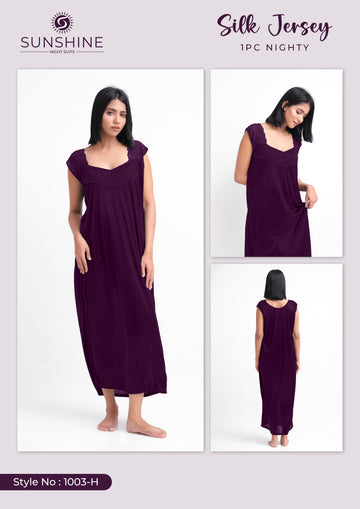 Purple Silk Nighty 1003-H