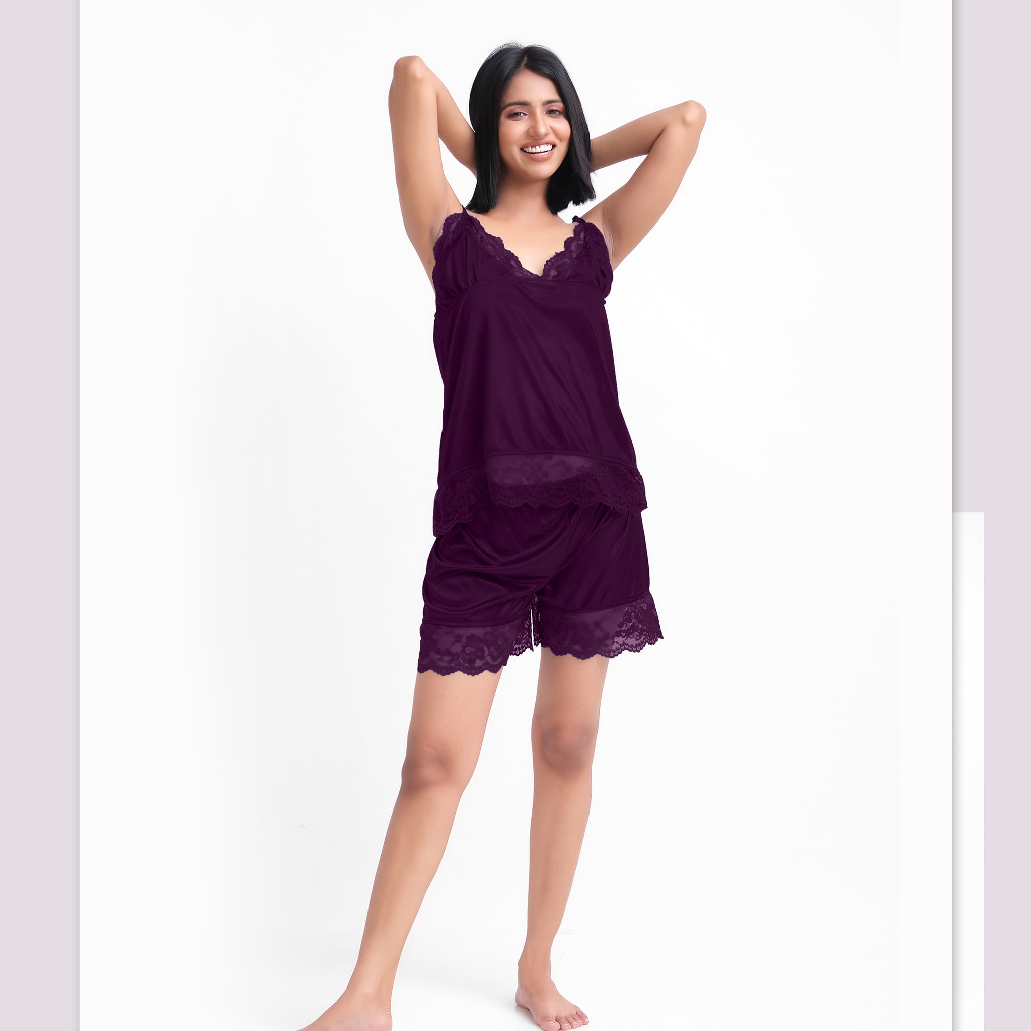 Purple Silk Jersey Cami Short 2250-H