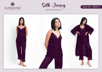 Purple Silk Nighty 3000-H