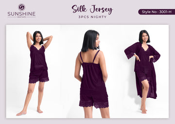 Purple Silk Nighty 3001-H