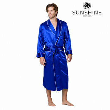 Royal Blue Silk Gown for Men