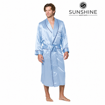 Sky Blue Silk Gown for Men