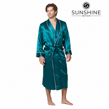 Teal Silk Gown for Men