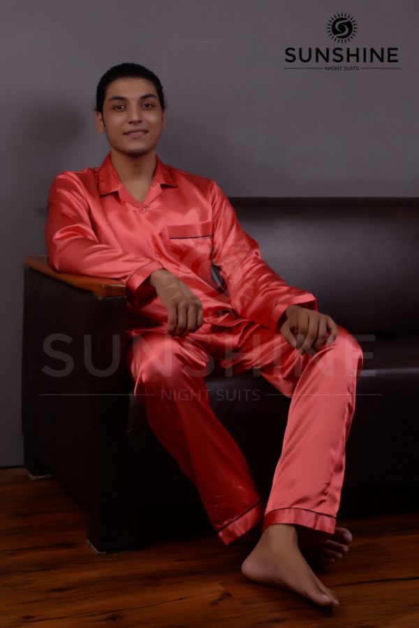 Strawberry silk nightdress for men - Luxury and comfort combined. Buy now in Pakistan