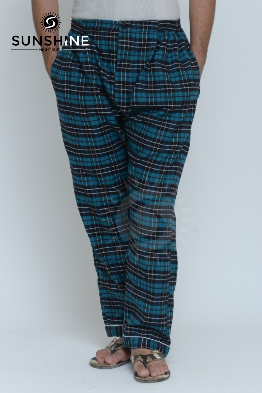 Teal Check Flannel Pajama Set For Men | Sunshine | Pajamas - Nightwears