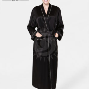 Silk Long Gown Mulberry in Black - Elegant and Luxurious Women's Silk Dress
