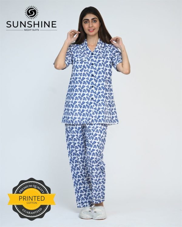 Buy Blue Ditsy Floral Cotton Nightdress for Women - Comfortable Sleepwear